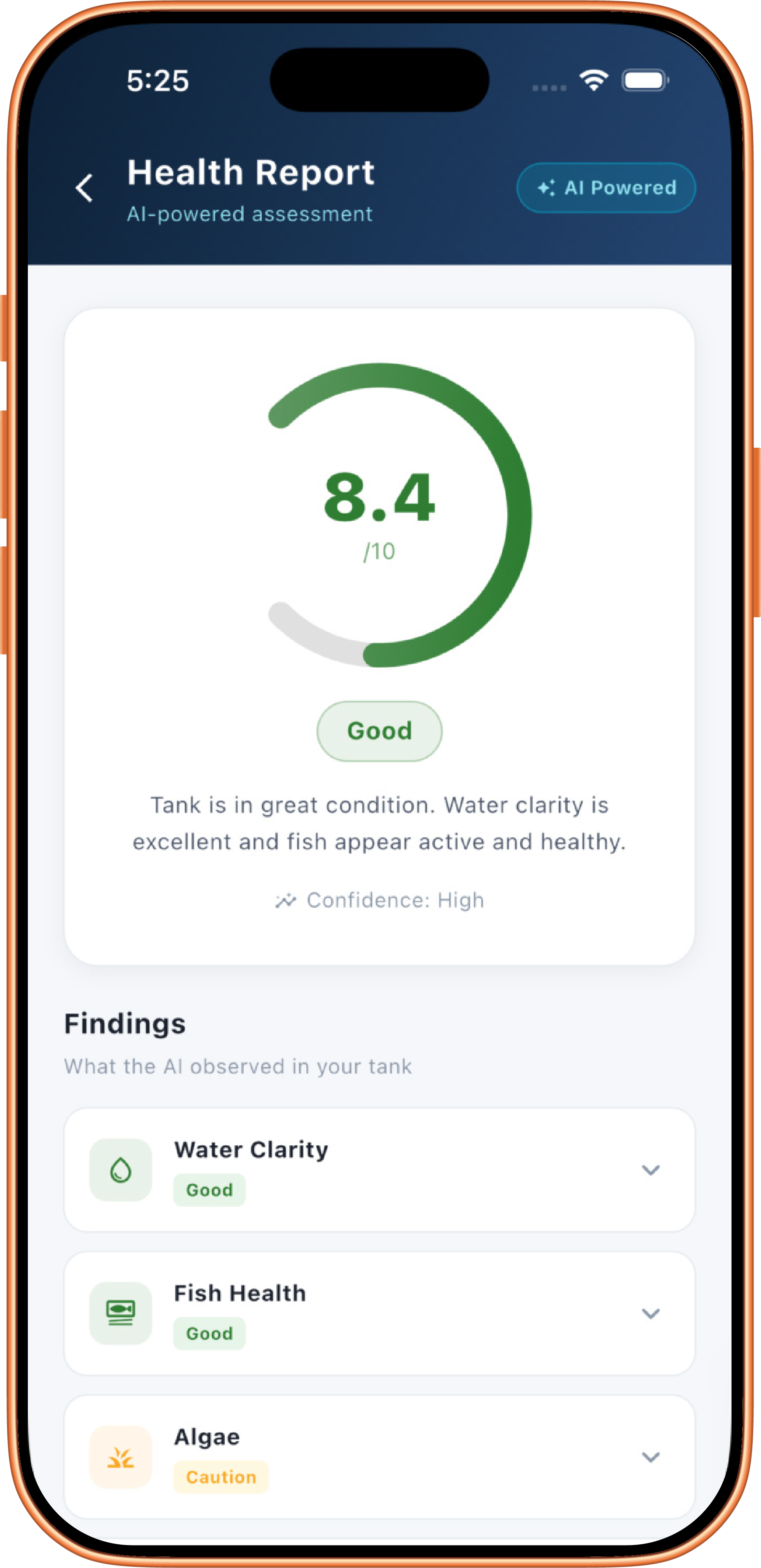 Aquozy app — Health Report